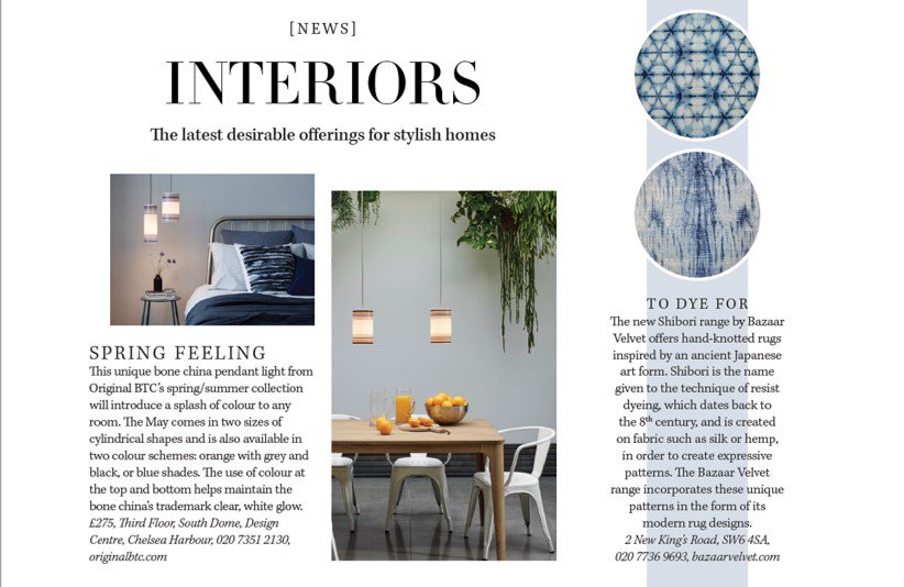 Many thanks to <a href="/FulhamRJ/">Fulham RJ</a> for featuring our beautiful 'Shibori' rugs in the April edition of the Fulham Residents' Journal. They are indeed 'To Dye For'! #handknottedrug #luxuryrug #rugslondon #interiordesignlondon hubs.ly/H0bzz-c0