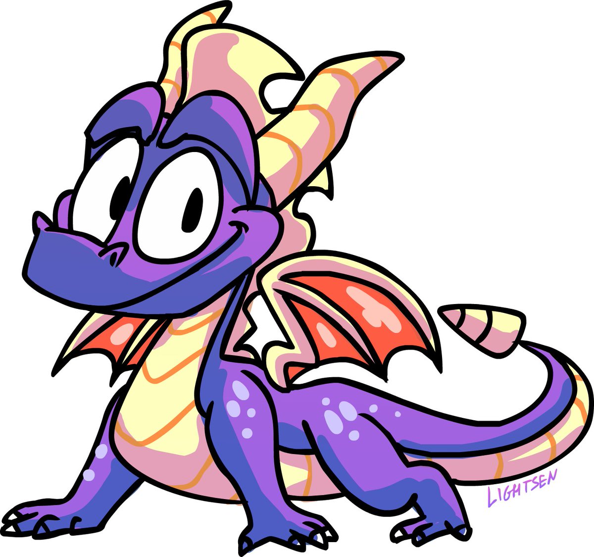 Naysu_Lightsen's tweet image. super quick doodle from hearing the news! glad to see him back, and more toony than ever :3 #spyro #SpyroRemastered