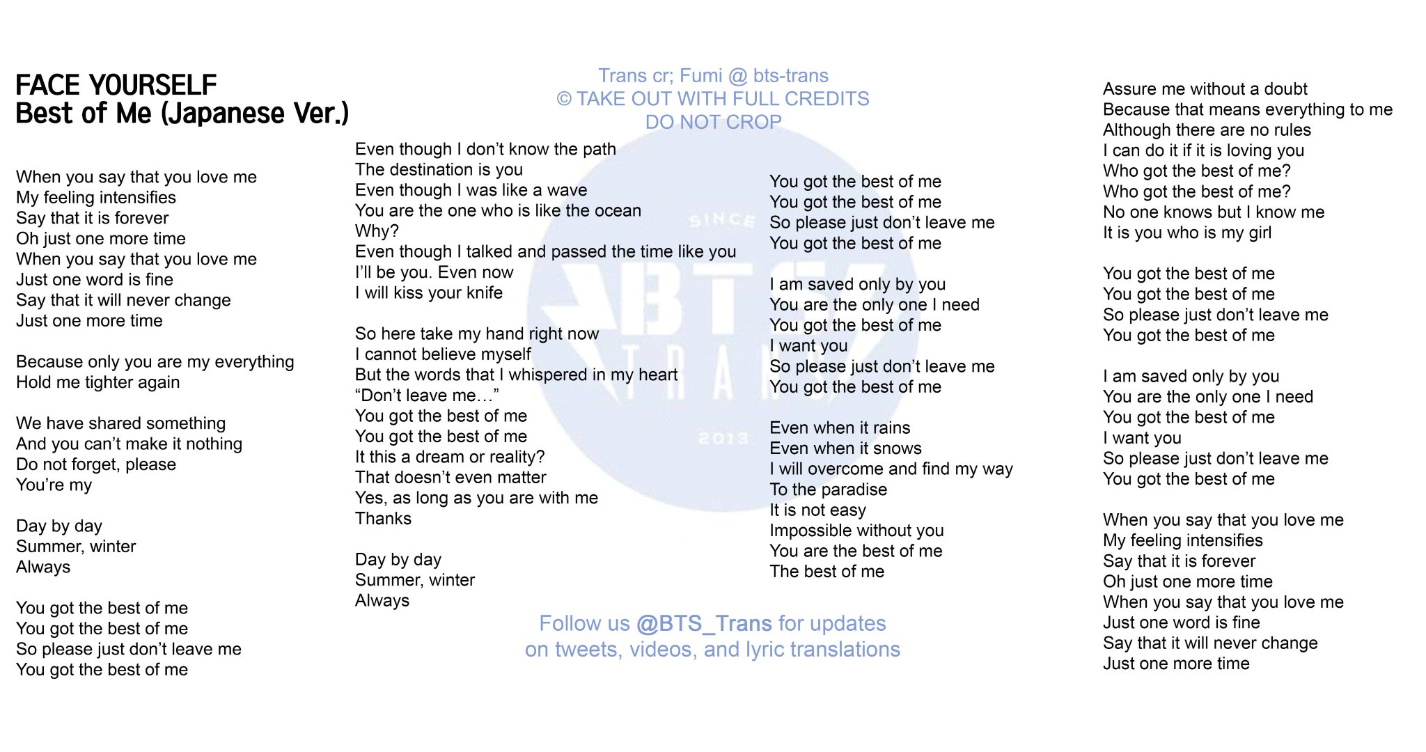 “[JPN/ENG LYRICS] Best of Me by BTS @BTS_twt (Japanese Version)
&am...