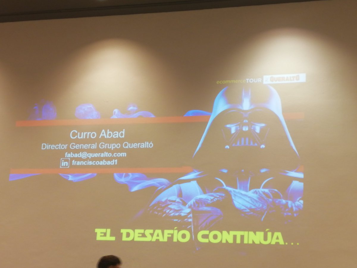 91escribano91's tweet photo. #DarthVader ha cambiado de galaxia por unas horas esta mañana para asistir al #ecommercetoursv gracias a @GrupoQueralto #Queraltomola #ecommerce #queralto @franciscoabadg https://t.co/gkfDVFutfl