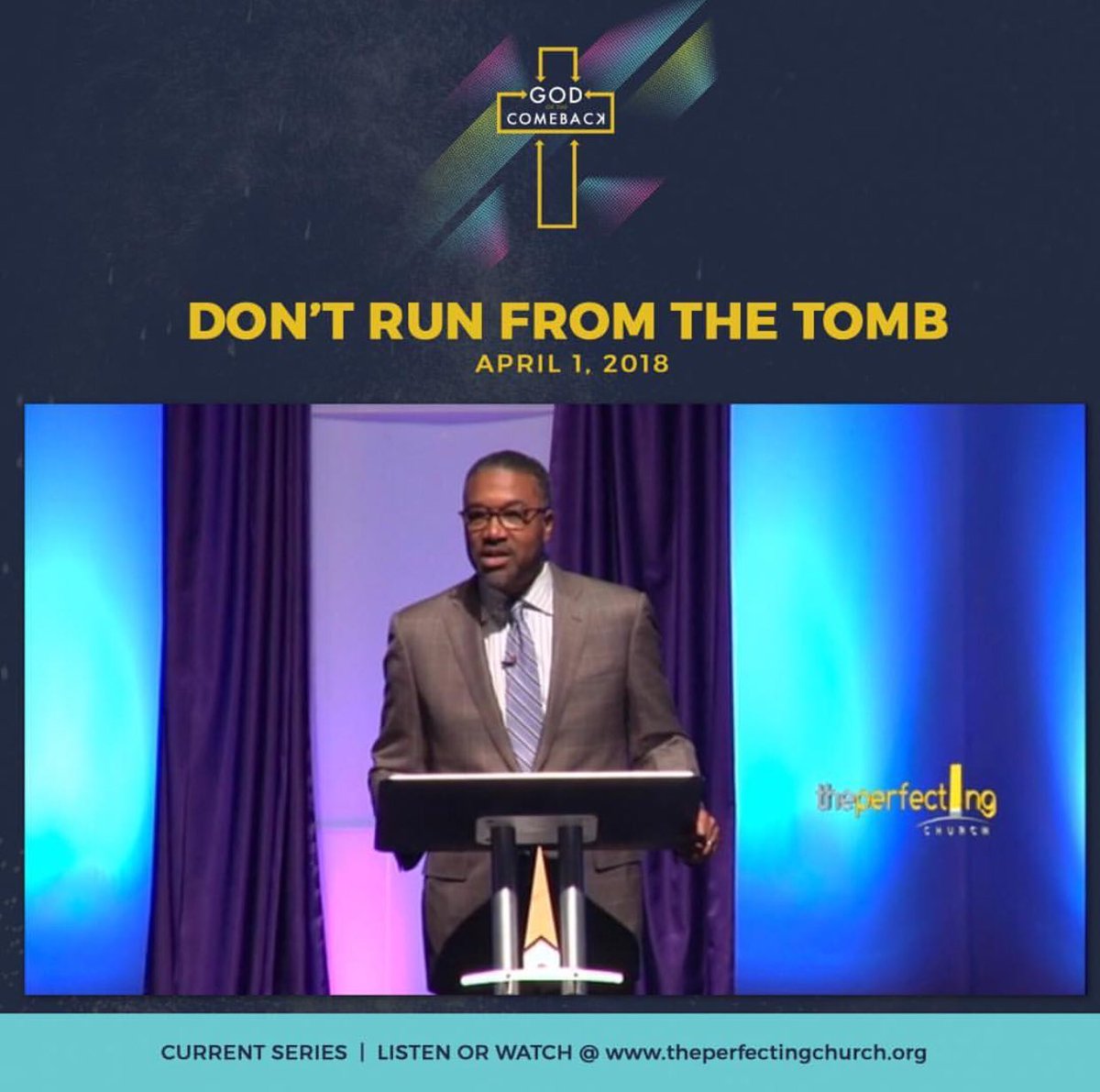 theperfecting's tweet photo. #ICYMI Resurrection Sunday Service message! #Watch OR #Listen to “God of the Comeback: Don’t Run from the Tomb” by Pastor @KevinC_Brown on
https://t.co/UtvRJnOglV #ResurrectionSunday #GodOfTheComeback https://t.co/u62gw1TrbR