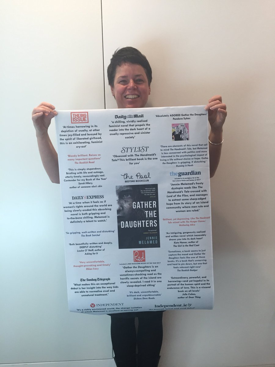 Bookywookydooda's tweet photo. I LOVED Gather the Daughters SO MUCH that I got the best praise printed onto wrapping paper!! I think every woman should read it. Out in paperback in the UK TODAY @jennie_melamed @TinderPress #GatherBook https://t.co/aD1R7qbx5Y