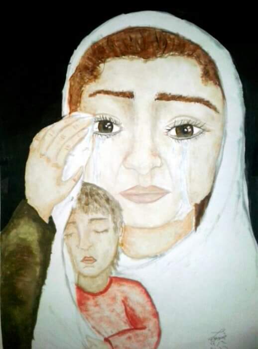 hasn1Ali2's tweet photo. فينوس طفلة #ايزيدية في احدى مخيمات النازحين بدهوك تجسد مأساة ما تعرض له الايزيديين في #سنجار من خلال لوحات فنية 
#YazidiPlight 
#YazidiGenocide https://t.co/9gmxkeFLu4