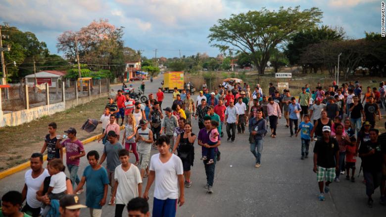 CNN's tweet photo. The caravan of Central American migrants going through Mexico to the US border is not ending. Some will stay in Mexico to try to get refugee status there, others will continue north to the US border https://t.co/W8jWvztbtO https://t.co/qZaZaEE2fR