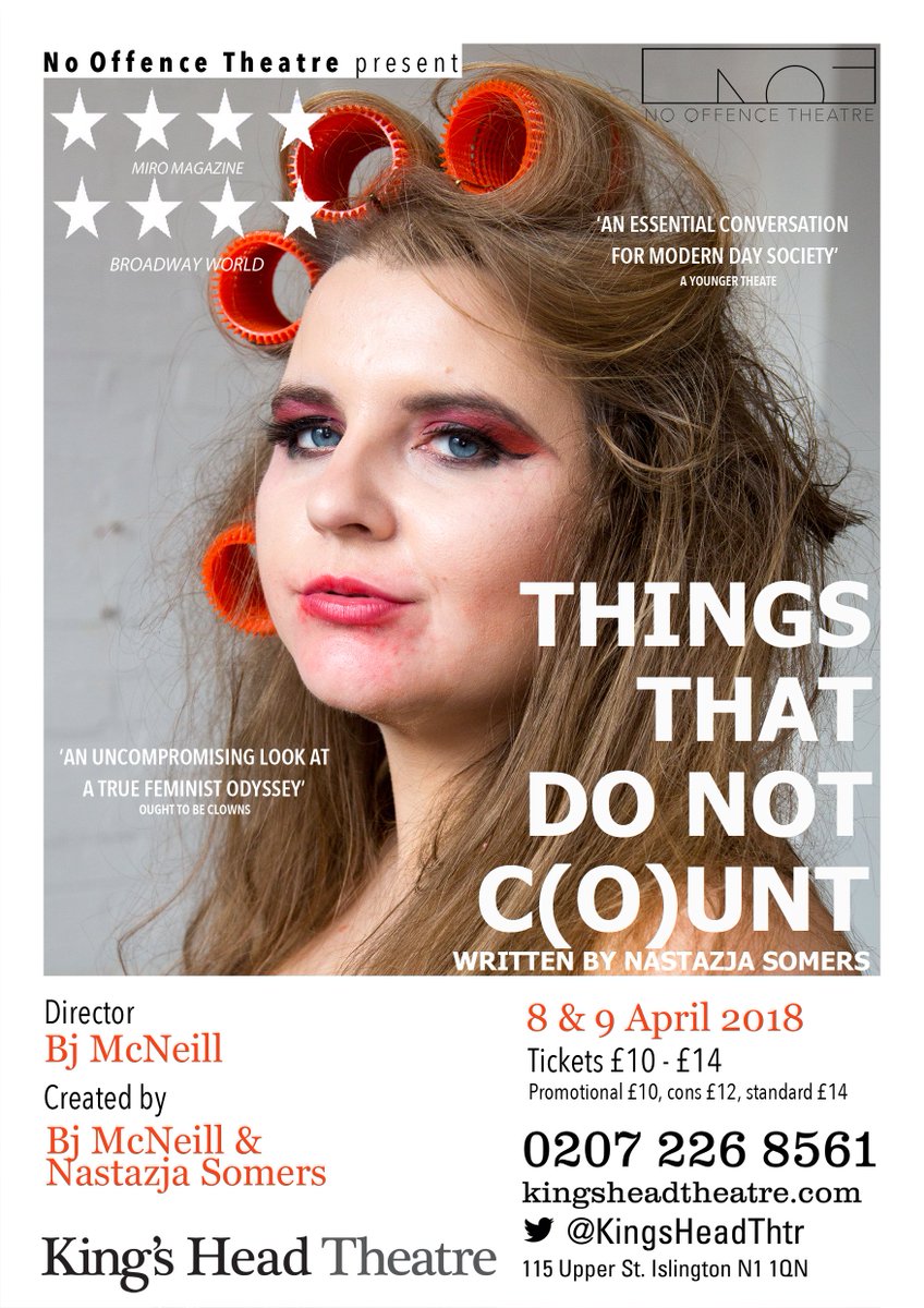 beejmcneill's tweet photo. YO! #ThingsThatDoNotCount IS ON THIS COMING SUNDAY AND MONDAY AT THE WONDERFUL @KingsHeadThtr !!!! BUY TICKETS TODAY OR TOMORROW AND USE THE PROMO CODE 'GRAPEFRUIT' FOR £10 TIX!!! DO NOT MISS THIS #RAW #EXPERIMENTAL #MAGIC #FEMINIST PIECE!! https://t.co/eyd5TjCq3p