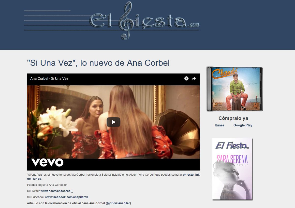 ElFiesta_es's tweet photo. "Si Una Vez" es el nuevo tema de @anacorbel_ homenaje a Selena que incluido en el Álbum "Ana Corbel". Te lo presentamos en https://t.co/vCM7cjaOs8 … https://t.co/u08mtlRNGI