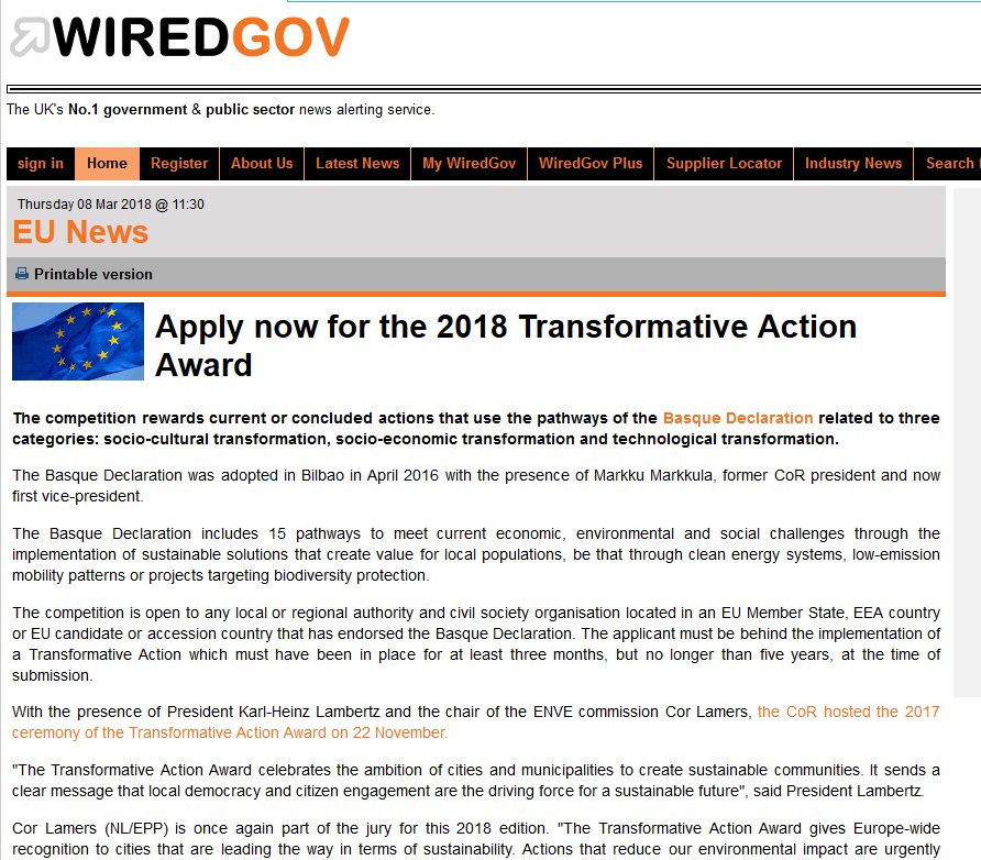 sustain_cities's tweet photo. Read about #TAaward18 🏆on @wiredgov https://t.co/St2Dt8xbKQ and to apply for the award, visit our website https://t.co/4U8ukR5qby https://t.co/aF8MJEtyQo