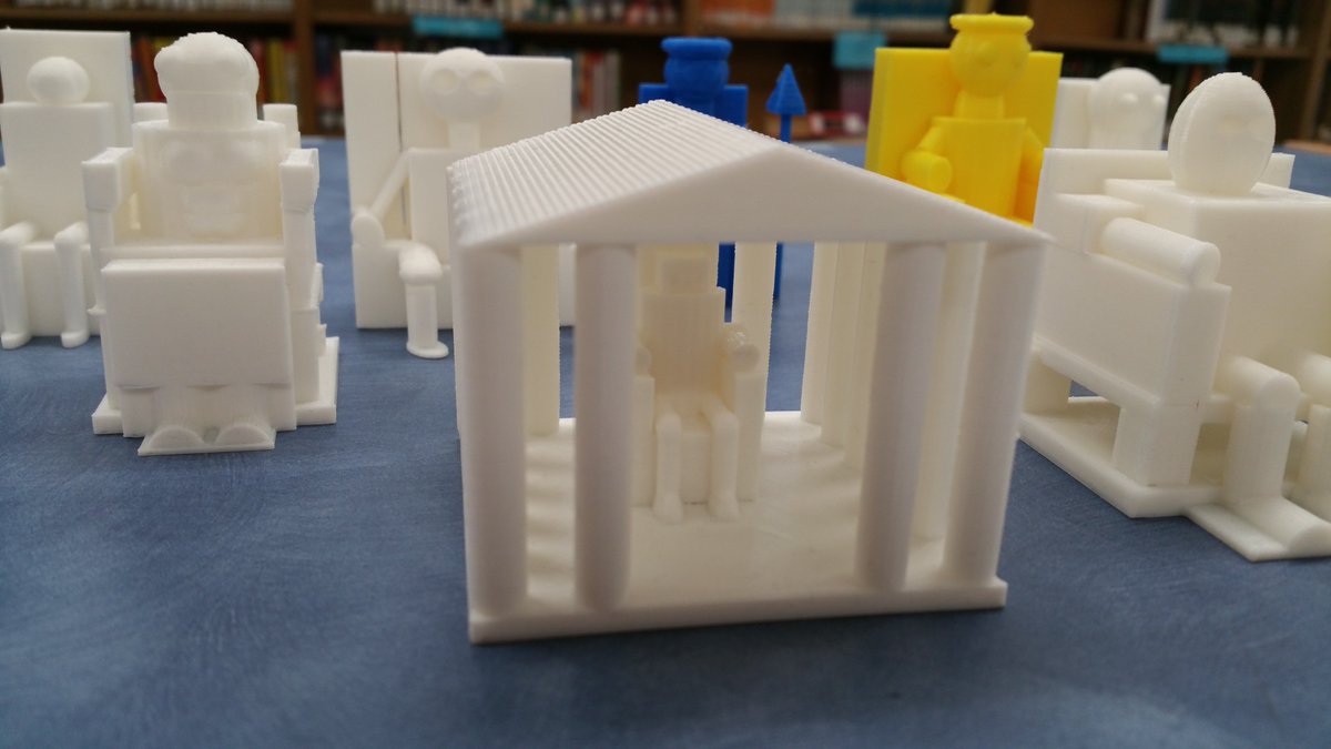 LakeviewLMC's tweet photo. Let's see, where did we leave off with the @tinkercad #3Dprint 7 Wonders project? Zeus @ Olympia &amp; Temple of Artemis. @makergear @SMFSchools @LakeviewLoop https://t.co/l3aVp1AwWU