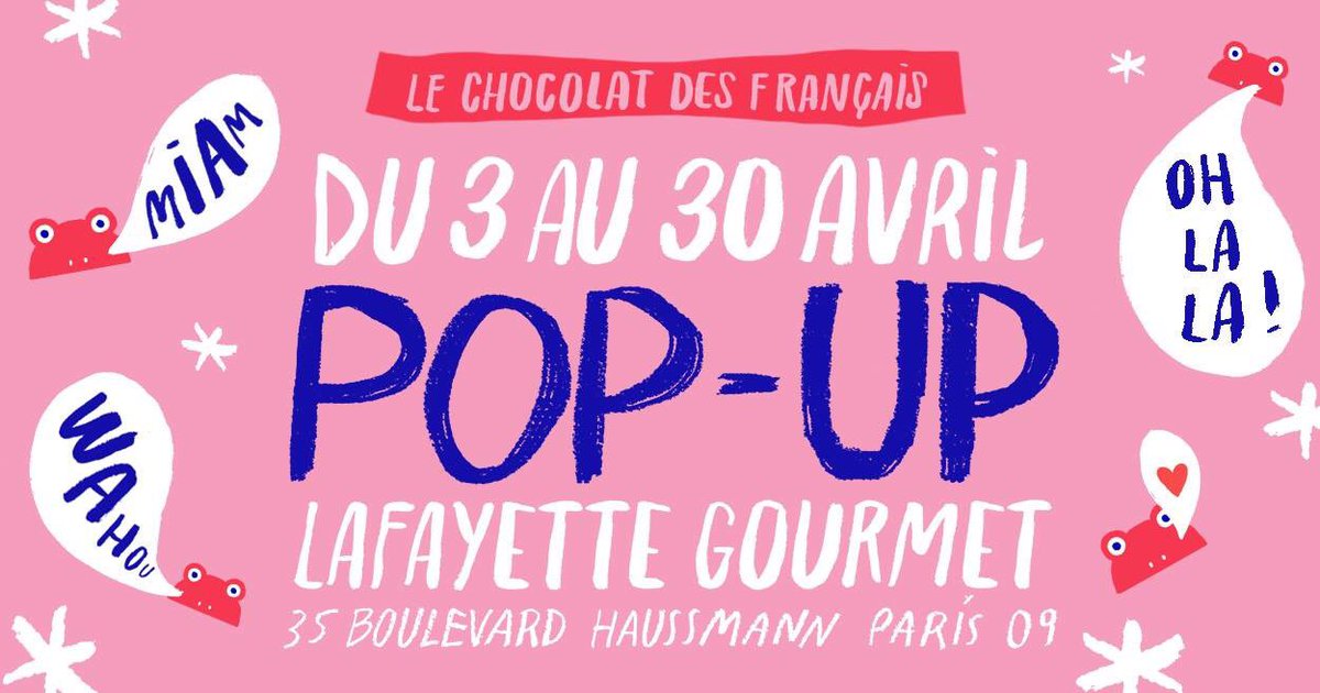 Jusqu’au 30 avril, la team choco prolonge Pâques avec l’ouverture d’une boutique éphémère dans le temple des fins gourmets ! 
RDV au rez-de-chaussée des <a href="/Galeries_Laf/">Groupe Galeries Lafayette</a> Gourmet 😋