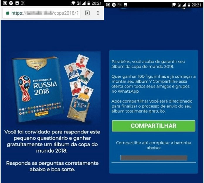 Kasperskybrasil's tweet photo. Novo golpe no #WhatsApp promete álbum da Copa grátis | https://t.co/wLjHZUg4Ky https://t.co/VOS3E7eEiz
