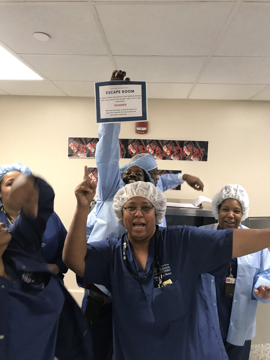 IAbushaikha's tweet photo. Every one of our staff was a winner playing the patient operations Escape Room Challenge. So much fun https://t.co/qKLFJkWPUm