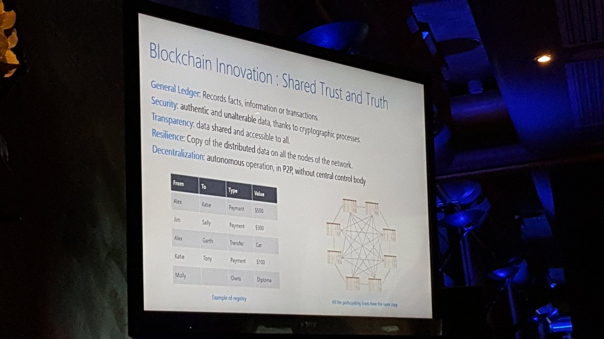 Adentsinfo's tweet photo. #Blockchain as a 'trust machine'. Marc Gardette from @Microsoft explains how Blockchain technology can help establishing a more transparent #SupplyChain in #pharma #SerializationSummit https://t.co/fcw5kY0jX8