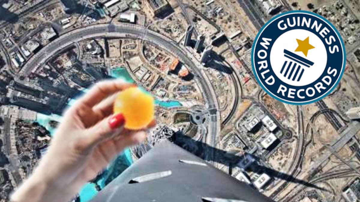 New Guinness World Record by Junior Dude perfect . Thrown Table Tennis Ball from empire state building to A Cup