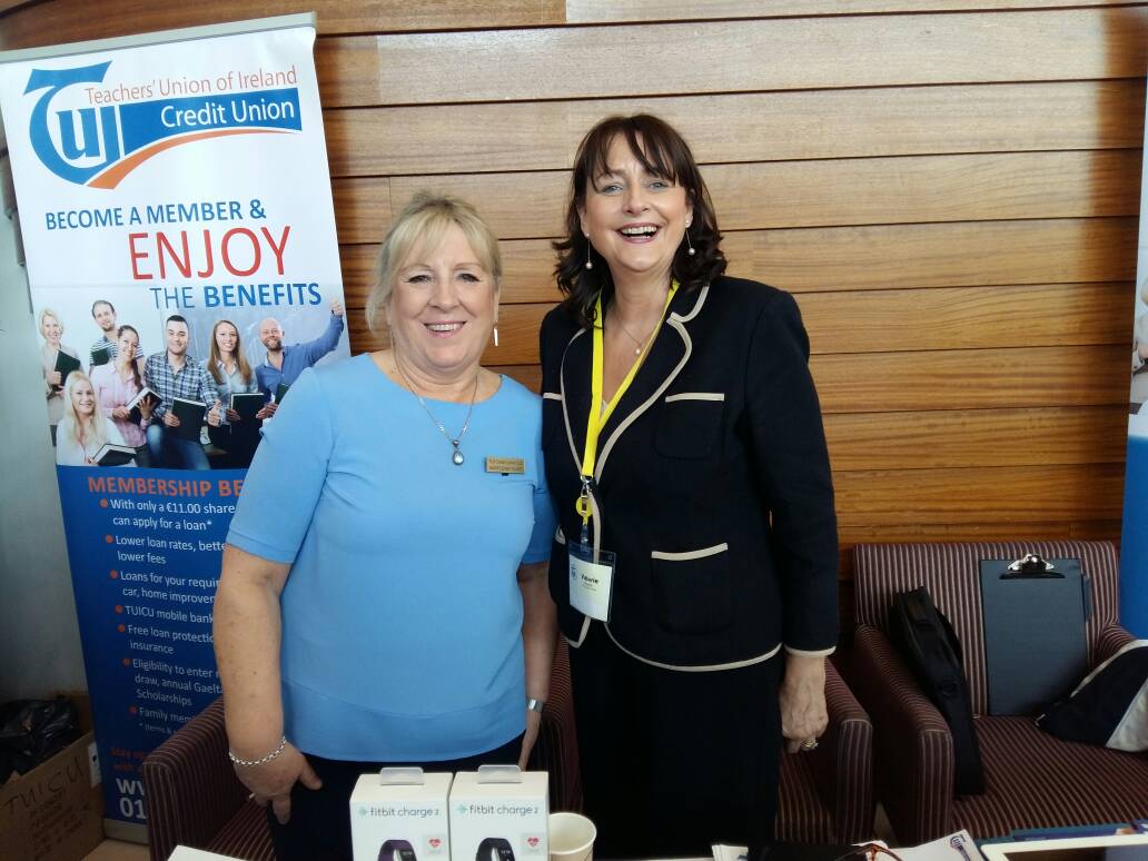 TUIunion's tweet photo. Madeleine and Valerie from TUI Credit Union are still smiling on day three of #tui18 This is Valerie's first Congress and we hope to see her again next year. To join the credit union go to https://t.co/3edHtGogXZ https://t.co/xf1igV8GKs