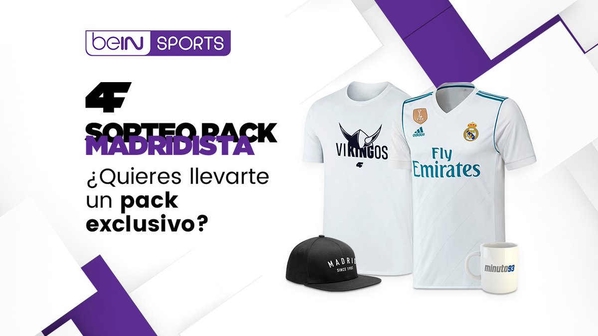 Gol's tweet photo. 📢 SORTEO | ¿Quieres ganar un pack del @realmadrid?

🔔 ¿Cómo conseguirlo? 🔔

📍 Sigue a @beINSPORTSes 
📍 Haz RT 
📍 Entra en https://t.co/nfDAJ5SiDw y participa

💥 Si quieres ver el @realmadrid - @atleti pincha aquí 👉 https://t.co/3yGdjwd85n https://t.co/jCGK8ONXR0