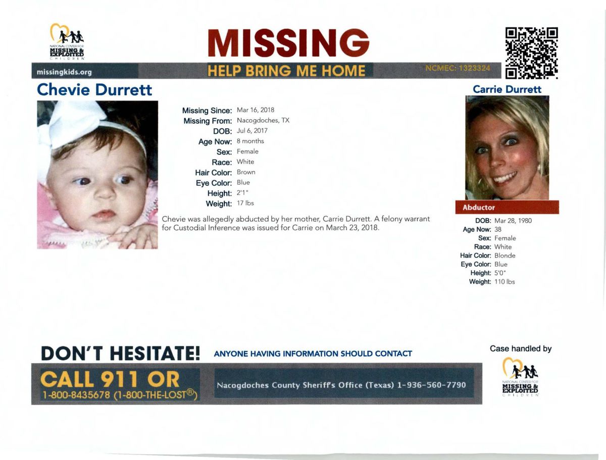 BetteH9's tweet photo. #GlobalGoodEmi @EmiforLove #GlobalGoodEmiFIND #Missing #Alert 8 month old #Baby #ChevieDurrett #Endangered #Child #NacogdochesTexas Mother #CarrieDurrett #Wanted #Felony #Arrest #Warrant #Urgent #RT #Help #Find #Chevie She may be in #Danger If you have info call numbers on Flyer https://t.co/Ds4UYTrybz