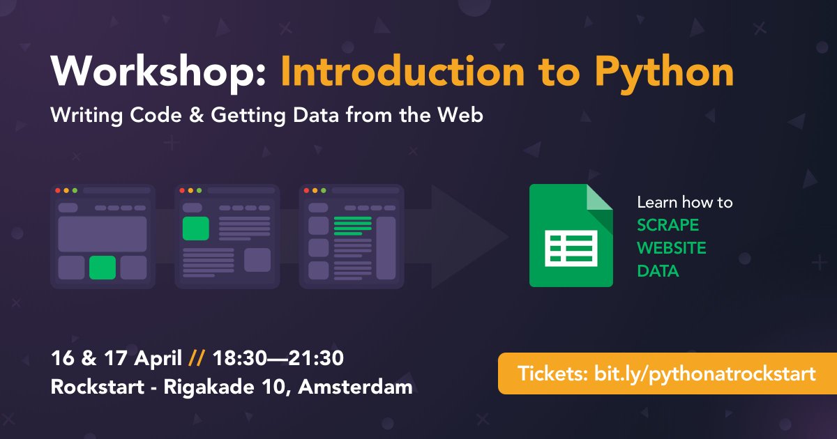 Coding is the new literacy, and here's a chance for you to learn it. Join us next week for an introductory workshop on Python and web scraping by <a href="/phivk/">Philo van Kemenade 🌱 @Phivk@c.im</a>! 

No prior experience required—but if you have some, you're still welcome: bit.ly/pythonatrockst…