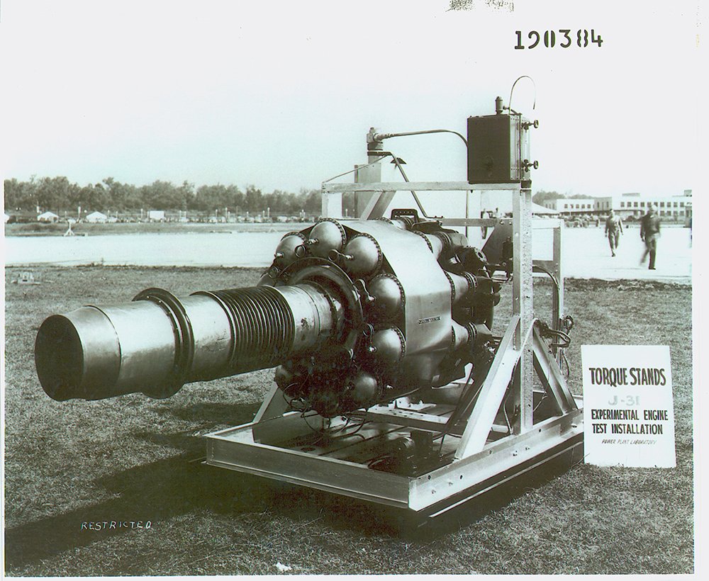 AFResearchLab's tweet photo. By 1943, @generalelectric and the Army Air Force had surpassed the British in jet engine performance with the J31 (called the I-16B by GE) which produced 1600 pounds of thrust and was the first American production jet engine. #TBT #AFRLHistory #avgeek https://t.co/WHW17qvako