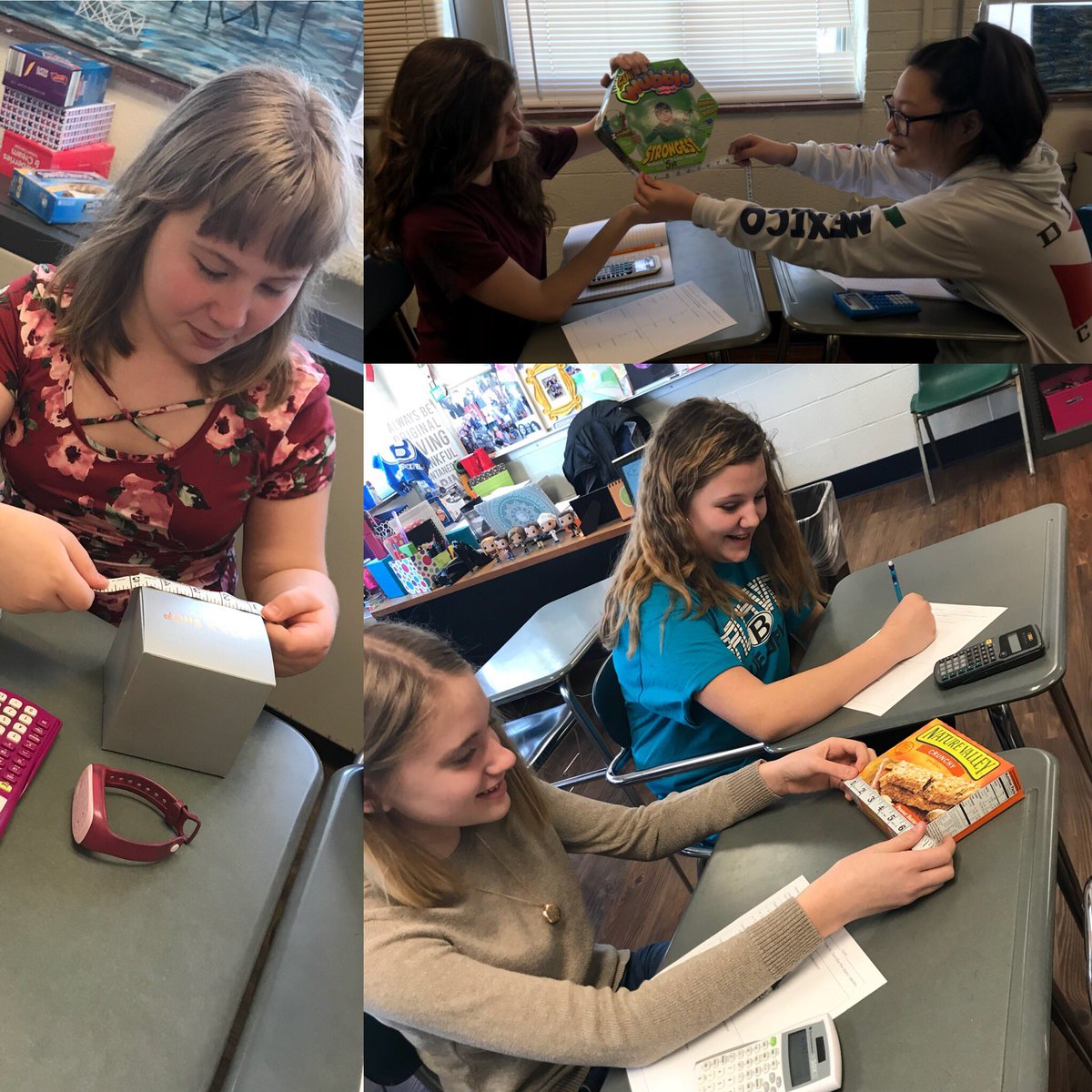 mrs_solonyna's tweet photo. Calculating surface area and volume of prisms! #emspride #BrunswickPRIDE #mathisradical https://t.co/xCvTcHs5RH