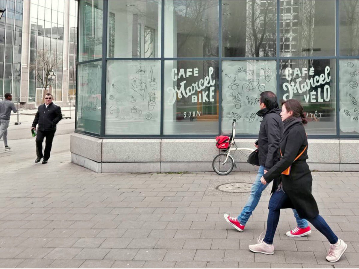 lab_north's tweet photo. New places for the North District! In the North Plaza 9, a great friendly space will open very soon : the Café Marcel Bike! The perfect spot for a #coffee, meeting new people while fixing your #bike, and exchanging about #softmobilities in #Brussels! See you there in a few days!! https://t.co/UP6IeMIsL1