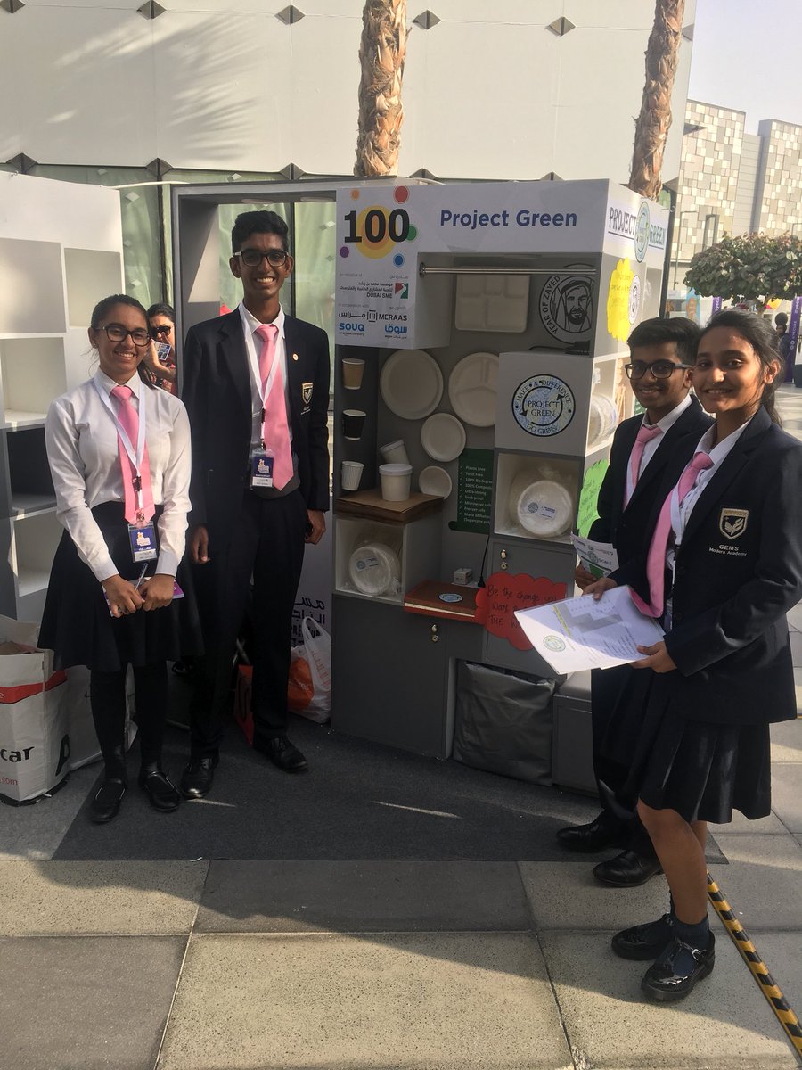 Our <a href="/DxbModern/">GEMS Modern Academy</a> #IB students making a difference at the young entrepreneurs competition at #Dubai #citywalk with their sugarcane biodegradable products #projectgreen #gogreen <a href="/IB_DP/">IB Diploma Programme</a>