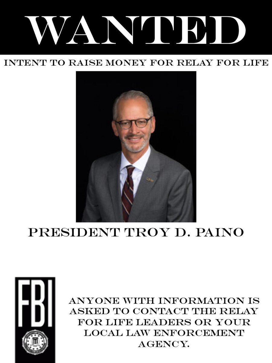 RelayForLifeUMW's tweet photo. WANTED. Join us for Jail N’ Bail in front of Lee Hall today from 11-3! Donate to relay for life to bail out your favorite school administrators and friends! https://t.co/oKZwhQhZHM