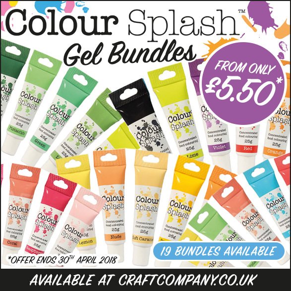 craftcompany's tweet photo. Until midnight on the 30th April, we have further reductions on our Colour Splash food colouring gel sets. 19 bundles available from just £5.50! Perfect for colouring sugarpaste, marzipan, cake mix, modelling paste and so much more 🌈 https://t.co/zu47TwCY9z https://t.co/4W2jiECEUS