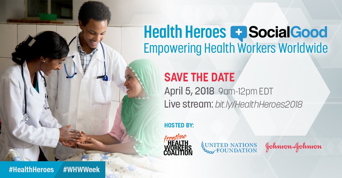 plus_socialgood's tweet photo. Don’t miss live coverage of #HealthHeroes +SocialGood! Join the conversation with
@FHWCoalition @plus_socialgood & @JNJGlobalHealth in five minutes: https://t.co/IR8r0J4MjV #WHWWeek https://t.co/NUeK3CyF2Q