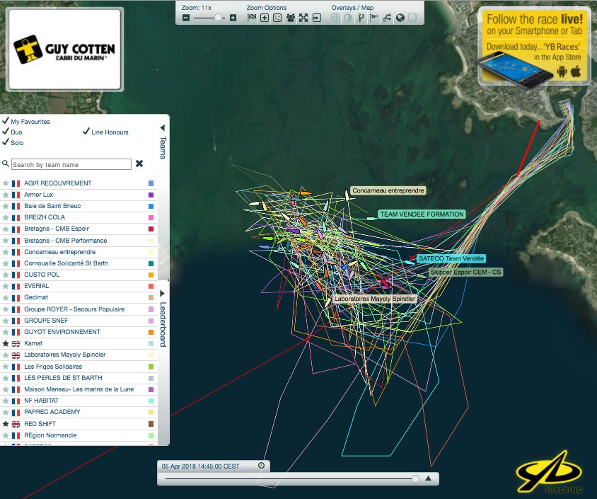 OffshoreAcademy's tweet photo. Time to tune into the tracker as the @SoloConcarneau is about to begin: https://t.co/RX2Ays8SJb good luck @HughBrayshaw
 &amp; @nickmycherry https://t.co/V4ZIvQ3nFx