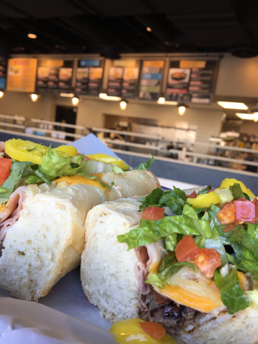 FargoMoose's tweet photo. Mmmmmm our Motherlode :: grilled turkey, ham, roast beef &amp; bacon, mayo, melted Swiss, cheddar topped with romaine, tomatoes &amp; banana peppers. https://t.co/4uA4VZ4QX8