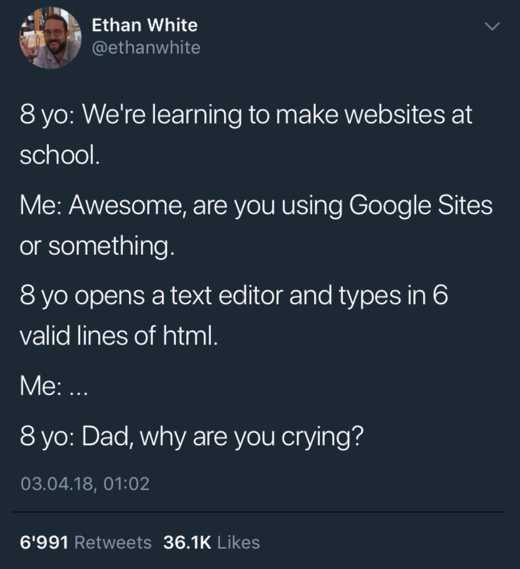 FullSTKConf's tweet photo. I learned how to code the old-fashioned way. By stealing other people's code. https://t.co/rr8GCfr24S