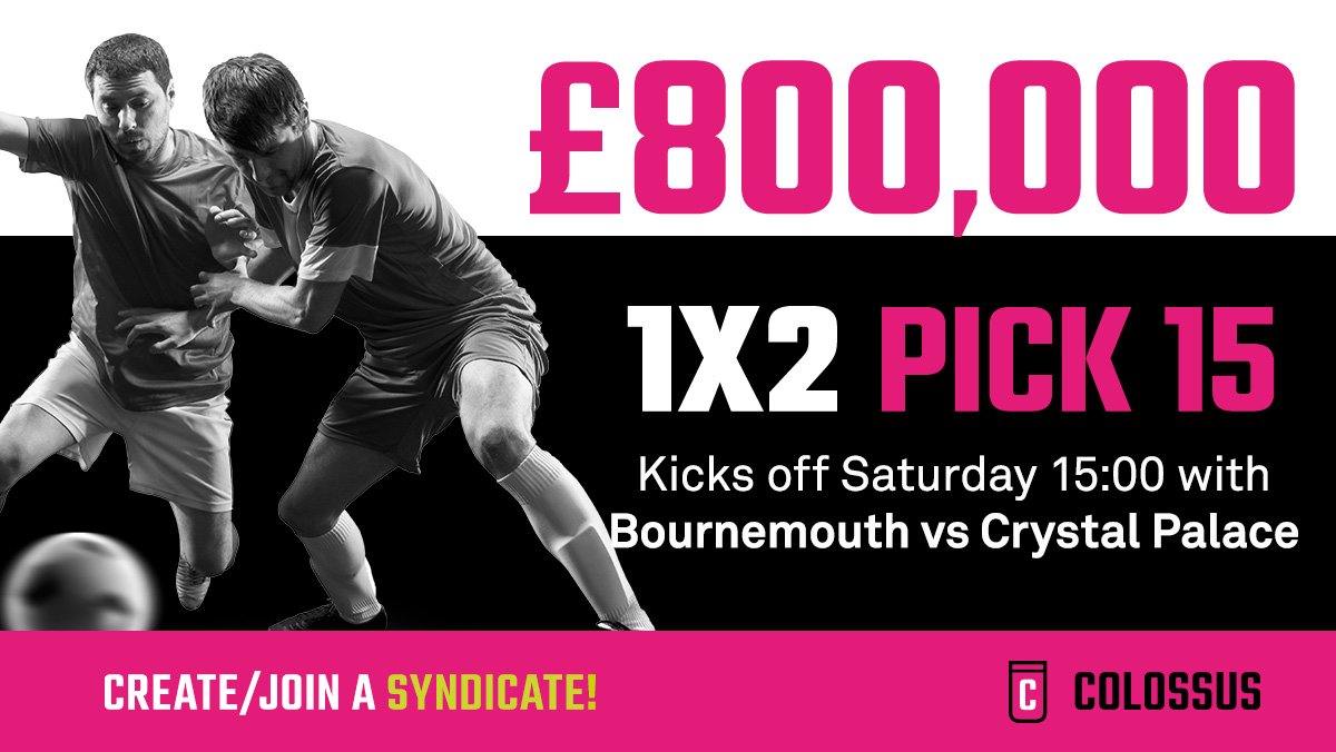 ColossusBets's tweet photo. Palace have lost 5 of their last 6, are you backing Bournemouth to kick this weekend's #Pick15 off with a home win? Join a #Syndicate to boost your chances! #BOUCPA https://t.co/hPo3SVcjJ8 https://t.co/toTjbNGrWD
