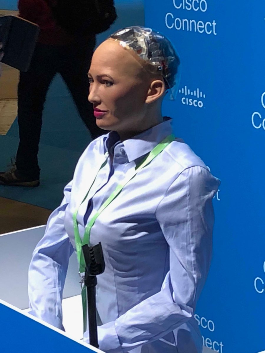 LeenaPaatelaine's tweet image. Huikeaa kokea livenä @RealSophiaRobot #CiscoConnectFI. Ihmisen kaltainen Sophiakin tarvitsee lepohetkensä.