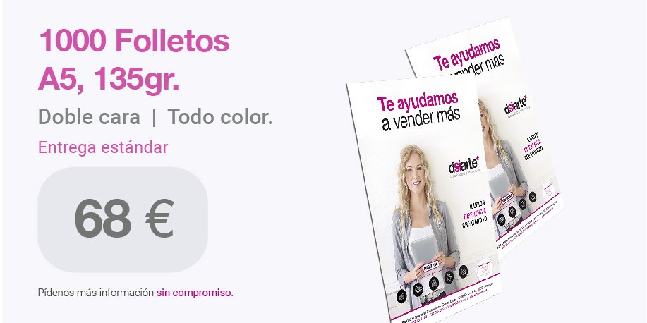 disiarte's tweet photo. ¿Necesitas folletos para promocionar tu empresa o servicio? Aquí los tienes al mejor precio. 😀 Pide presupuesto aquí ➡️ https://t.co/09RPvfJZ1o o llámanos al 967 23 07 23 y te informaremos sin compromiso.  #imprenta #publicidad #folletos #diseñográfico https://t.co/Bsx1ZueUbA
