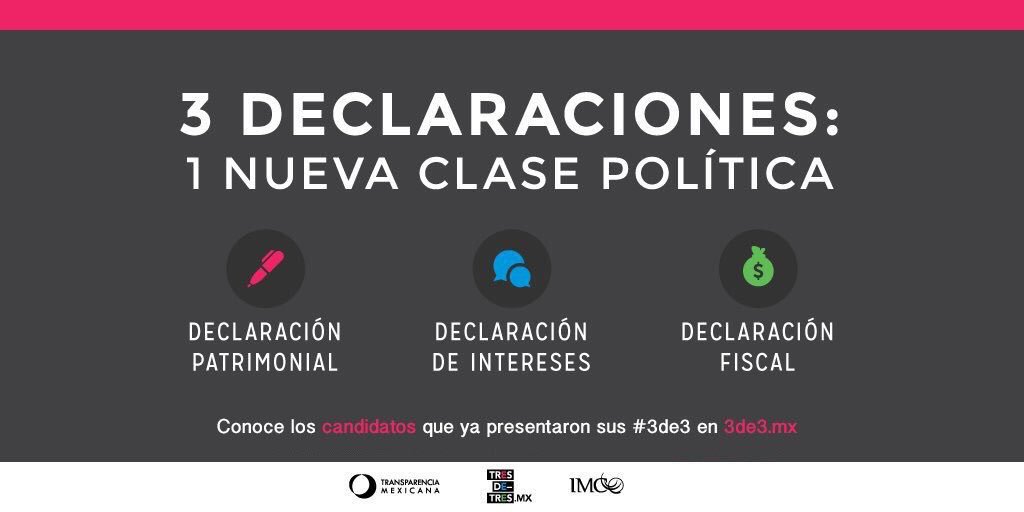 imcomx's tweet image. México🇲🇽 tendrá el proceso electoral más grande de su historia: 3,416 puestos estarán en disputa. Revisa qué candidatos ya publicaron sus declaraciones #3de3: patrimonial, fiscal y de intereses, y si no lo han hecho, pídeles que lo hagan goo.gl/aixKcU #Elecciones2018