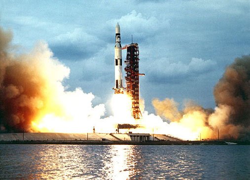 NASA's tweet photo. Fifty years ago, with President Kennedy's Moon landing deadline looming, the powerful Saturn V rocket had to perform. And perform it did - hurling 24 humans to the Moon. Learn more about the Saturn V rocket in this week's "10 Things To Know" @Tumblr: https://t.co/VlerWC0oUQ https://t.co/jNO1qUsAQv