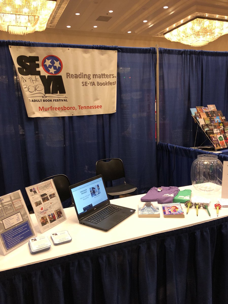 Heard your school librarian colleagues around the state talk about #SEYA? Stop at the booth in the exhibit hall to learn more about this FREE YA festival that happens every spring. #TNLA18 @seyabookfest