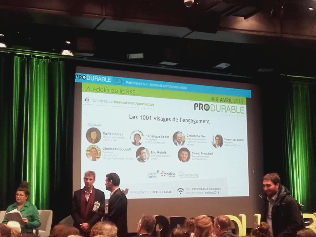Positropia's tweet photo. "L' #engagement c'est l'audace de mettre en cohérence ses #valeurs avec sa vie et son projet professionel." selon Emery Jacquillat @Camif_ @NewWork_forum #NewWork #PRODURABLE2018 https://t.co/GzFygY7L72