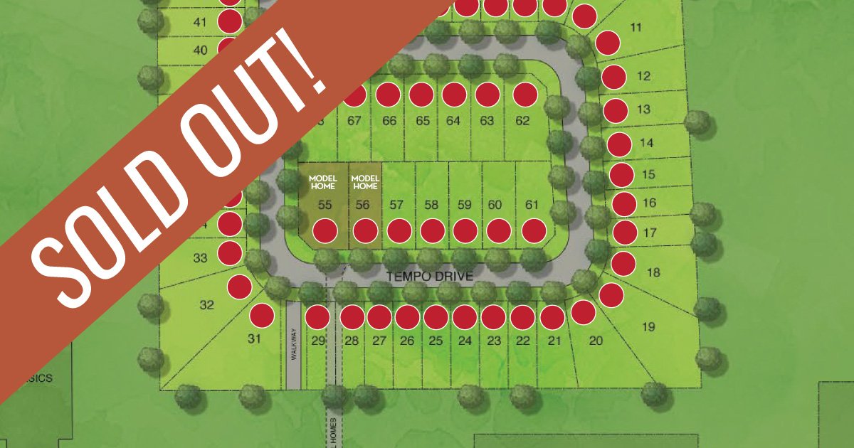 TEMPO is officially sold out! 

Thank you to all the families that have made this community their home. 

For information on our other new and upcoming communities, visit:  glenviewhomes.com