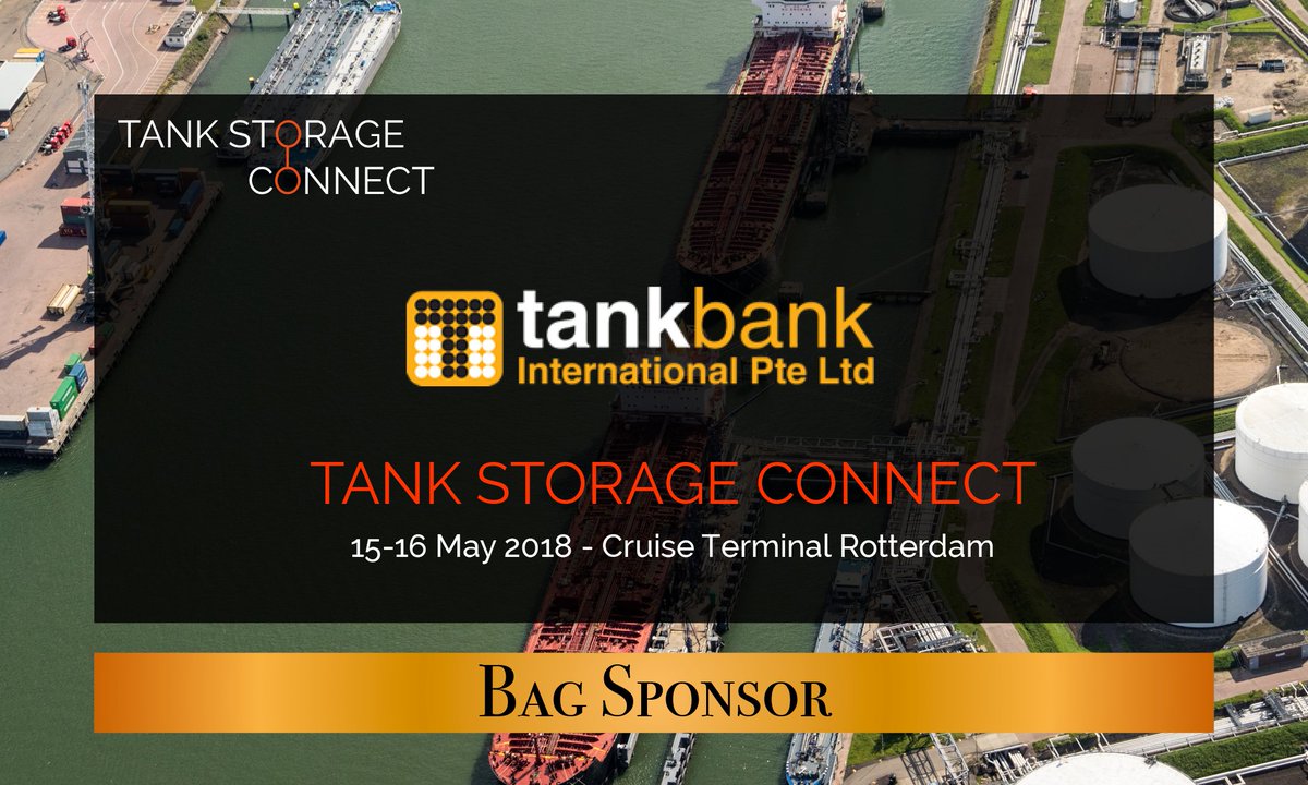 TankStorConnect's tweet photo. Pleased to welcome Tank Bank International on board as Event Bag Sponsors for #tankstorage Connect, join us on the 15-16 May at the Cruise Terminal Rotterdam. @Tankchat https://t.co/u1SpAnQG27