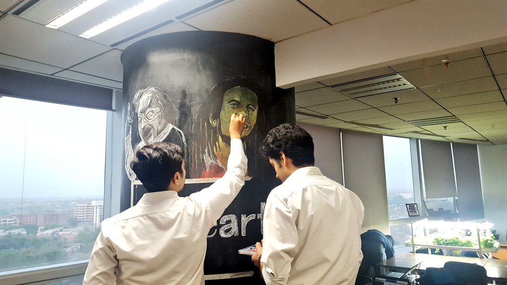 PITBIncubation's tweet photo. Art-work in the making in the @reartspk corner. Stay tuned for the final result. #Plan9Startup https://t.co/AJRxybjhst