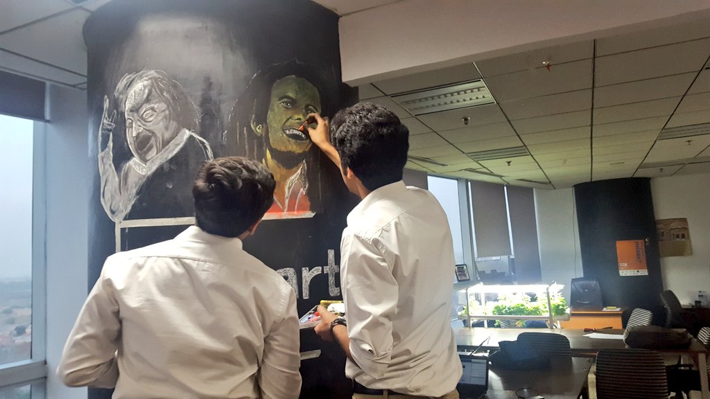 PITBIncubation's tweet photo. Art-work in the making in the @reartspk corner. Stay tuned for the final result. #Plan9Startup https://t.co/AJRxybjhst