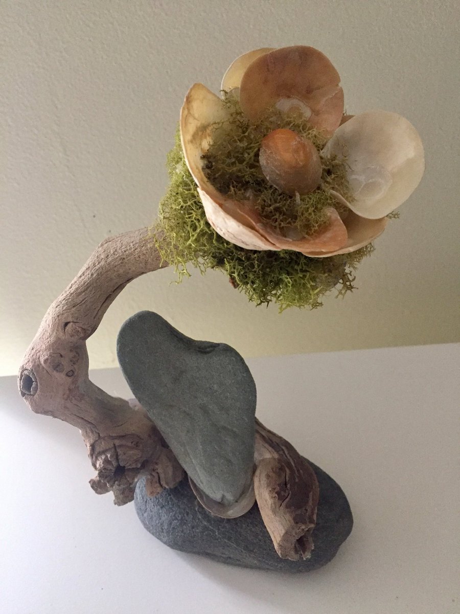 rosellabetty's tweet photo. Life is simple as simple as this piece of #Art, made by the elements of #Nature, #Stone, #Shells, #ShellFlower #HeartShapeStone #Wood #Artist , we insist on making life complicated! Let's keep it Simple! https://t.co/wbaV2UUUrt