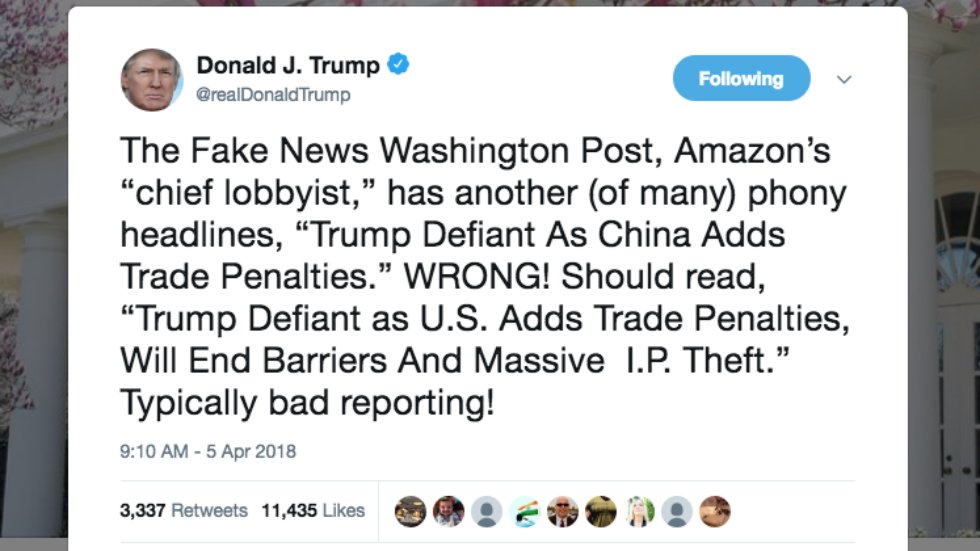 thehill's tweet photo. JUST IN: Trump tells Washington Post what headline about his tariffs should say https://t.co/ijGAAQI26U https://t.co/nx3WbWQPZk