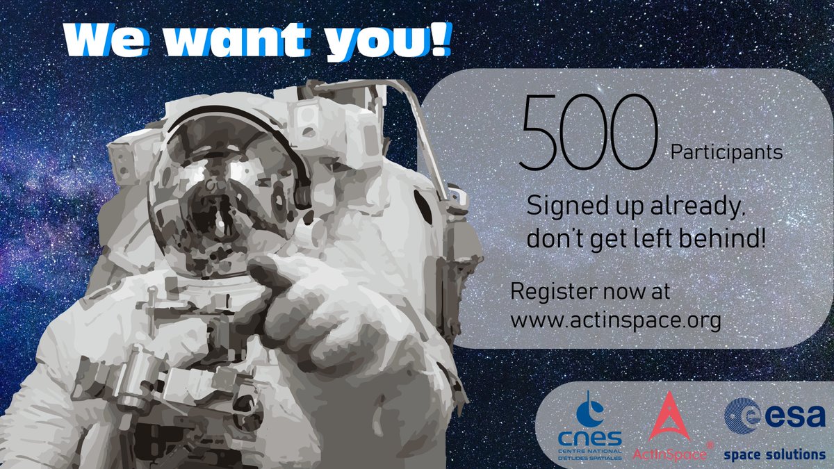 We've just passed 500 registered participants! Don't forget to sign up before the places run out in your city! This is getting really exciting! 🍾🎉🍾🚀 <a href="/CNES/">CNES</a> @Space4europe #AIS2018 #SaveTheDate #SignUp #Contest #Innovation