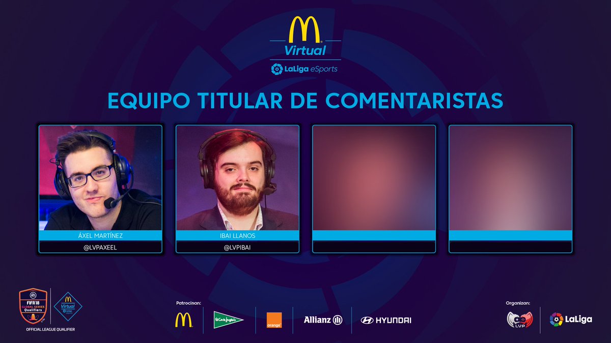 LVPes's tweet photo. 🔥¡IBAI se une a la fiesta!🔥

🎙️⚽️Equipo titular de comentaristas de la McDonald's Virtual @LaLiga eSports de @LVPesFIFA: 

🗣️@lvpAxeeL 
🗣️@LVPibai 
🗣️_______?
🗣️_______?

¡Mañana os desvelamos otro caster!

[+] https://t.co/IFmP7X4IL9 https://t.co/2P6SZChVRW