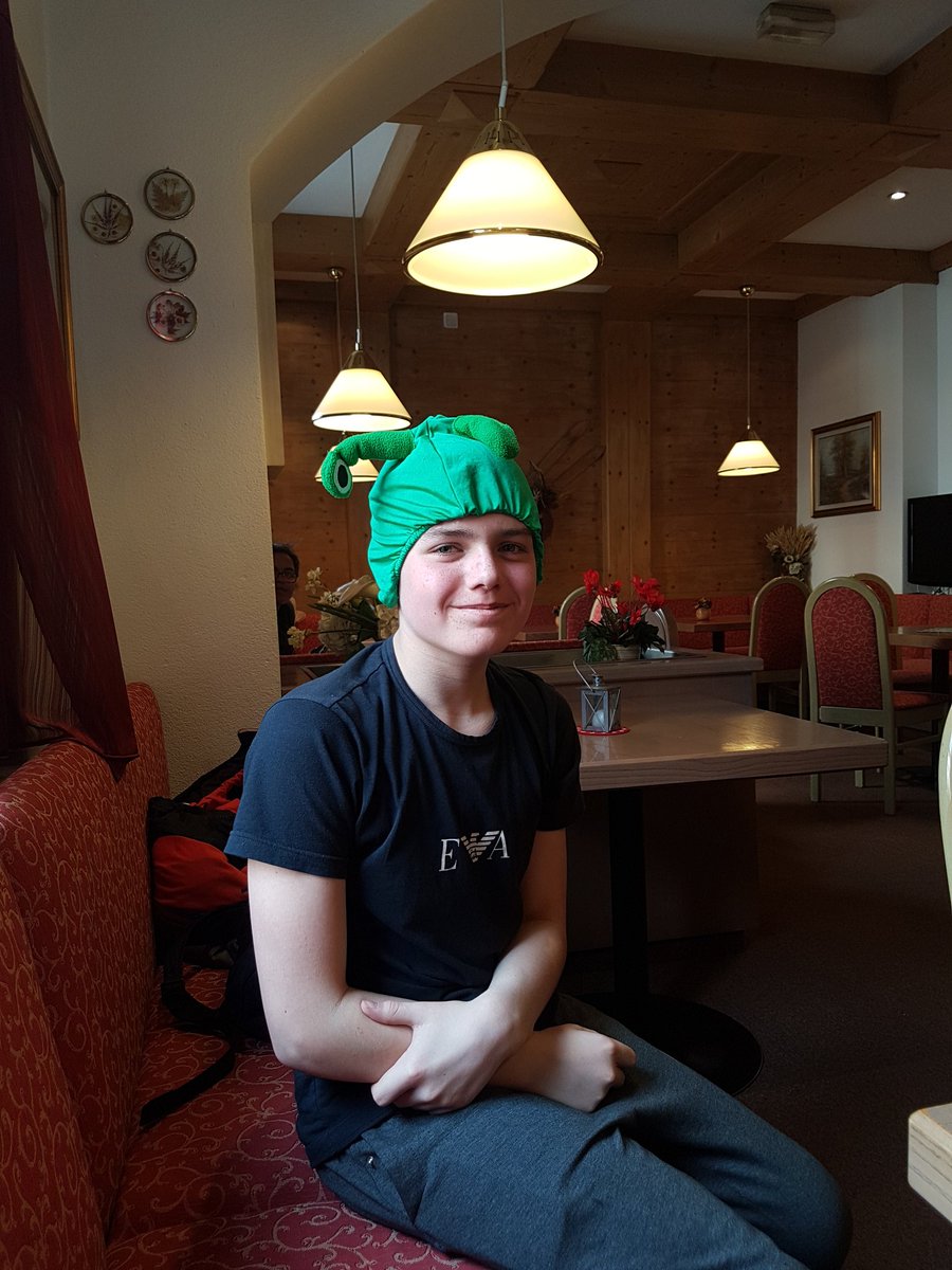 Newfieldski2019's tweet photo. Lance won the final alien hat of the week! He thought he'd got away with not having his picture too, but we soon fixed that! #falloftheday #alienhat https://t.co/XeyRldnEPd