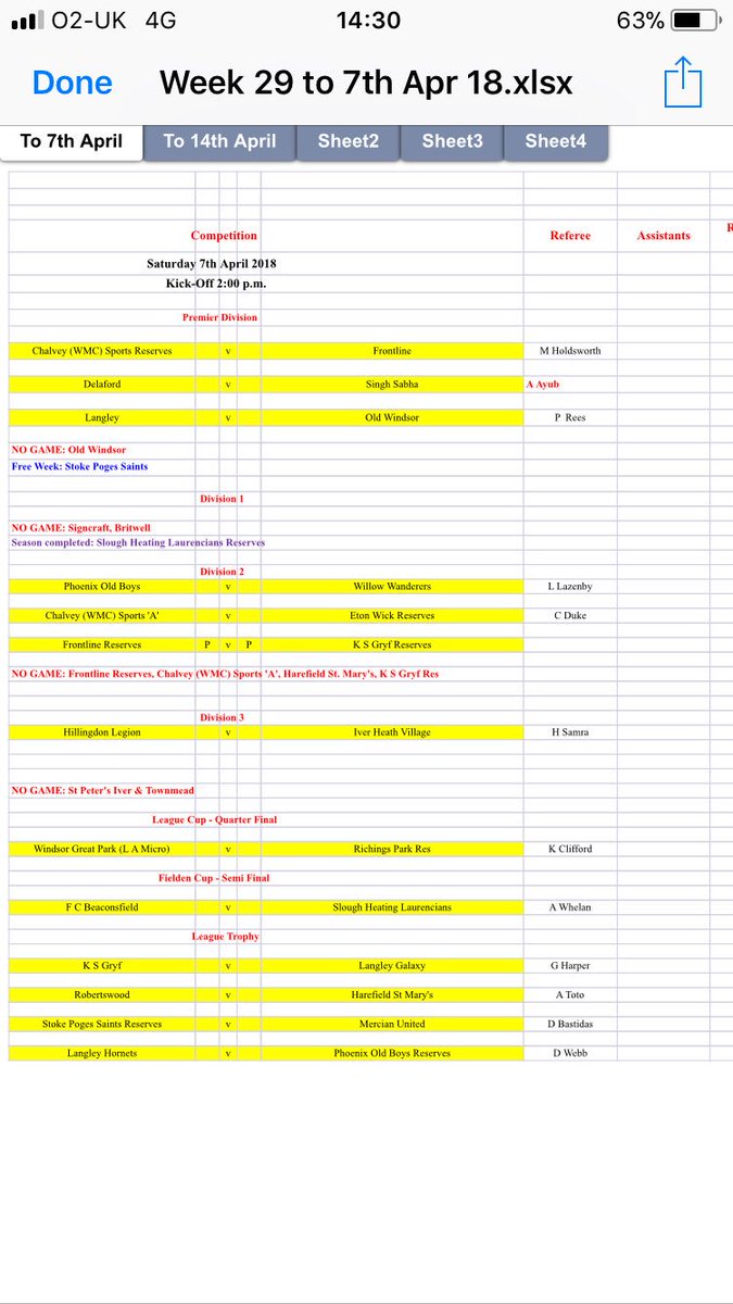 EBFL_Official's tweet photo. Ref Appointments 07th April 2018.
All clubs to confirm with their appointed official. Any issues let @BenDuffill know ASAP
Rt All
#MiB #supporttheref
@Robs_Sport @SPSaintsFC @ChalveySportRs @LangleyFC_ @boblard @mikey_h62 @Phoenixoldboys @jp74football @OldWindsorFC https://t.co/tbloR9bWG7