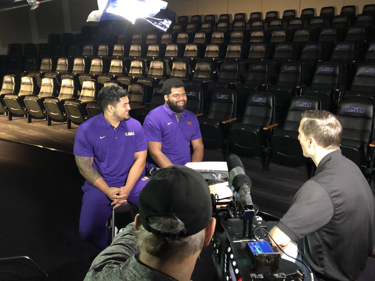 LSUfootball's tweet photo. .@breidenfehoko4 and @Rashard_99 breaking it down with @ChrisDoering  of the @SECNetwork. https://t.co/Azx6FgLb9L