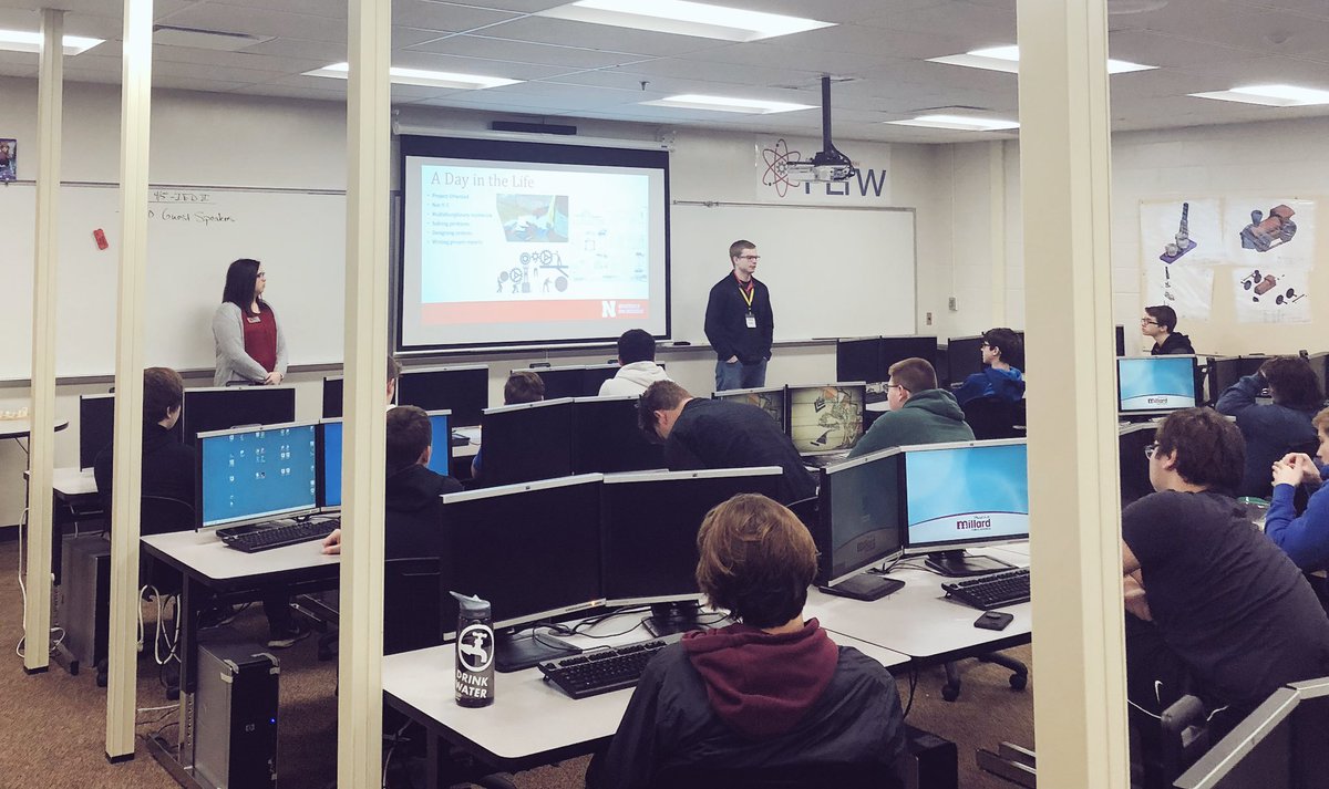 MW_Friedrichsen's tweet photo. Thank you to UNO Civil Engineering students for speaking to our Engineering students this morning.  Great presentations from Noah and Sarah.  #PLTW #Proud2bMPS https://t.co/LkN1hxBliu